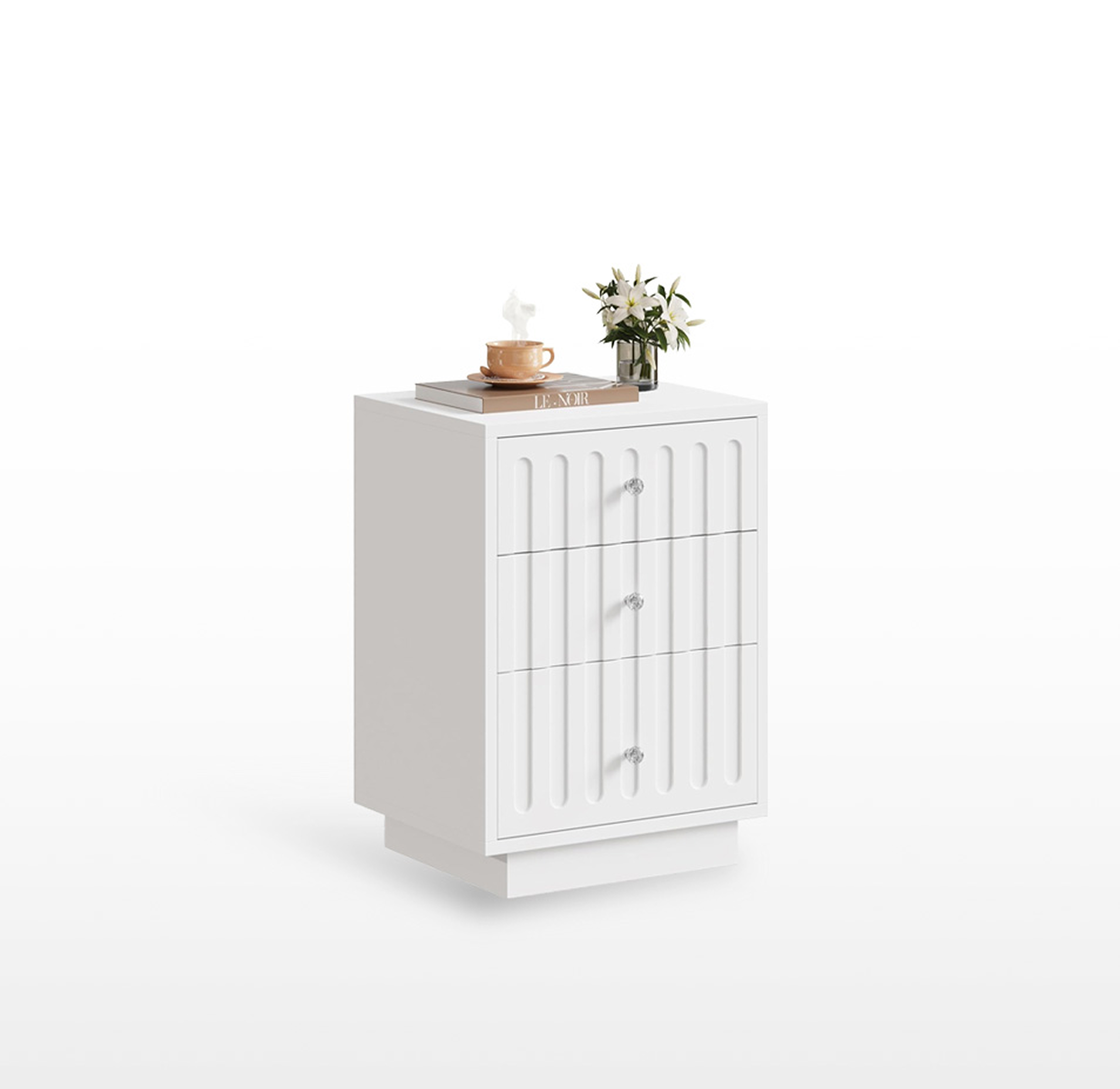 LIKEMET 26.3" 3 Drawers Nightstand