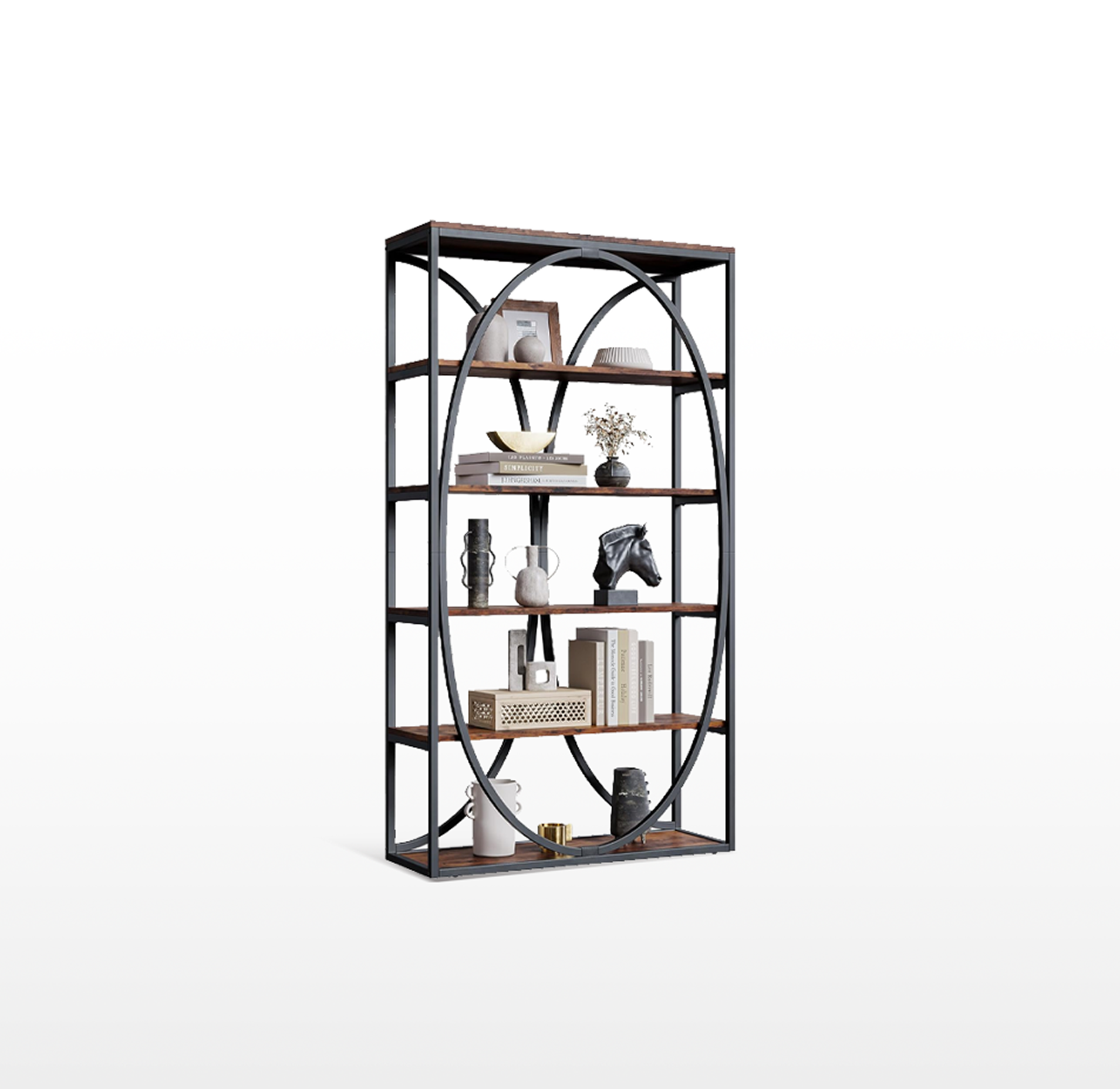 LIKEMET 39.3" Metal Industrial Bookcase