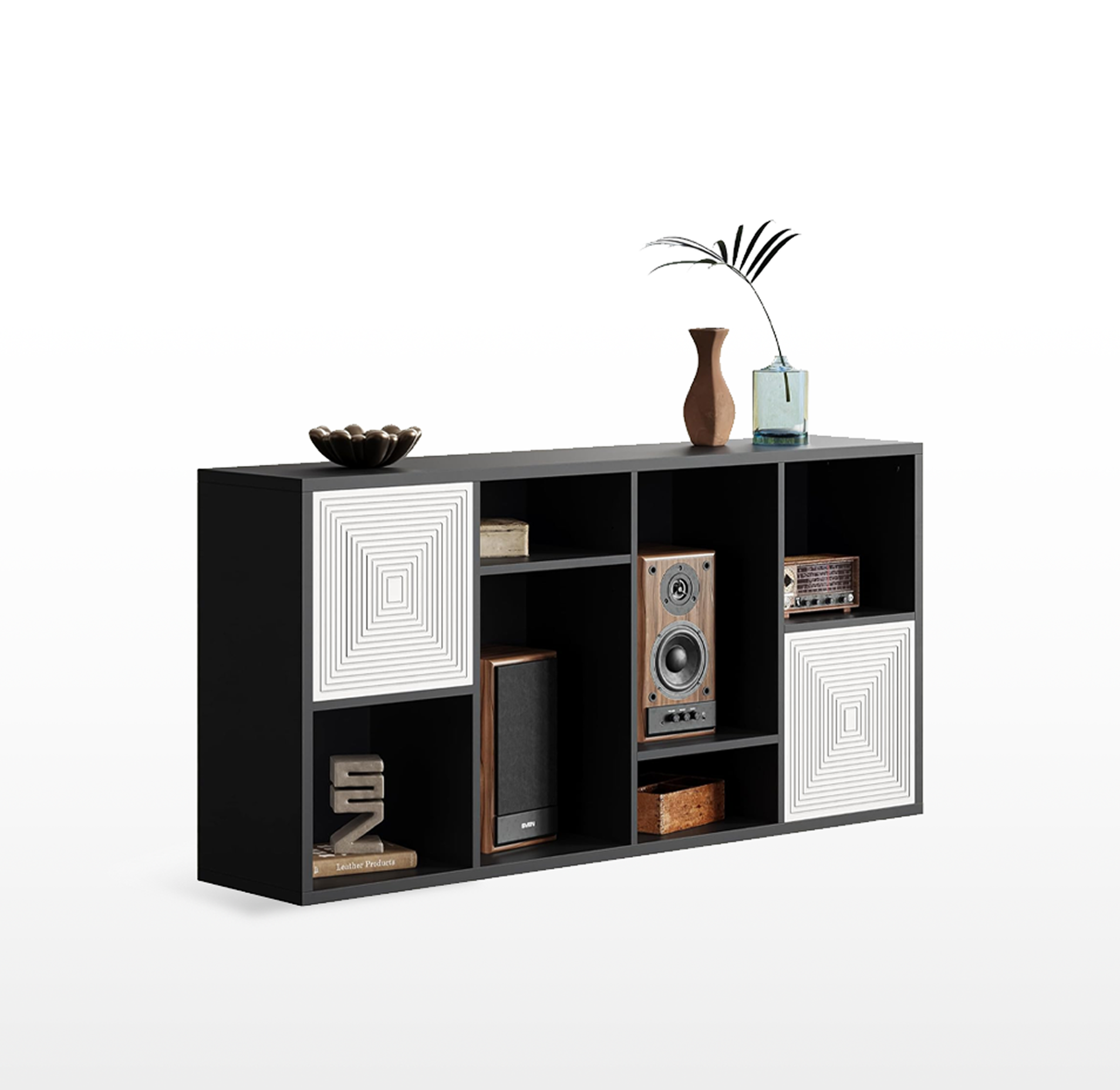 LIKEMET Wooden 8-Compartment Storage Organizer