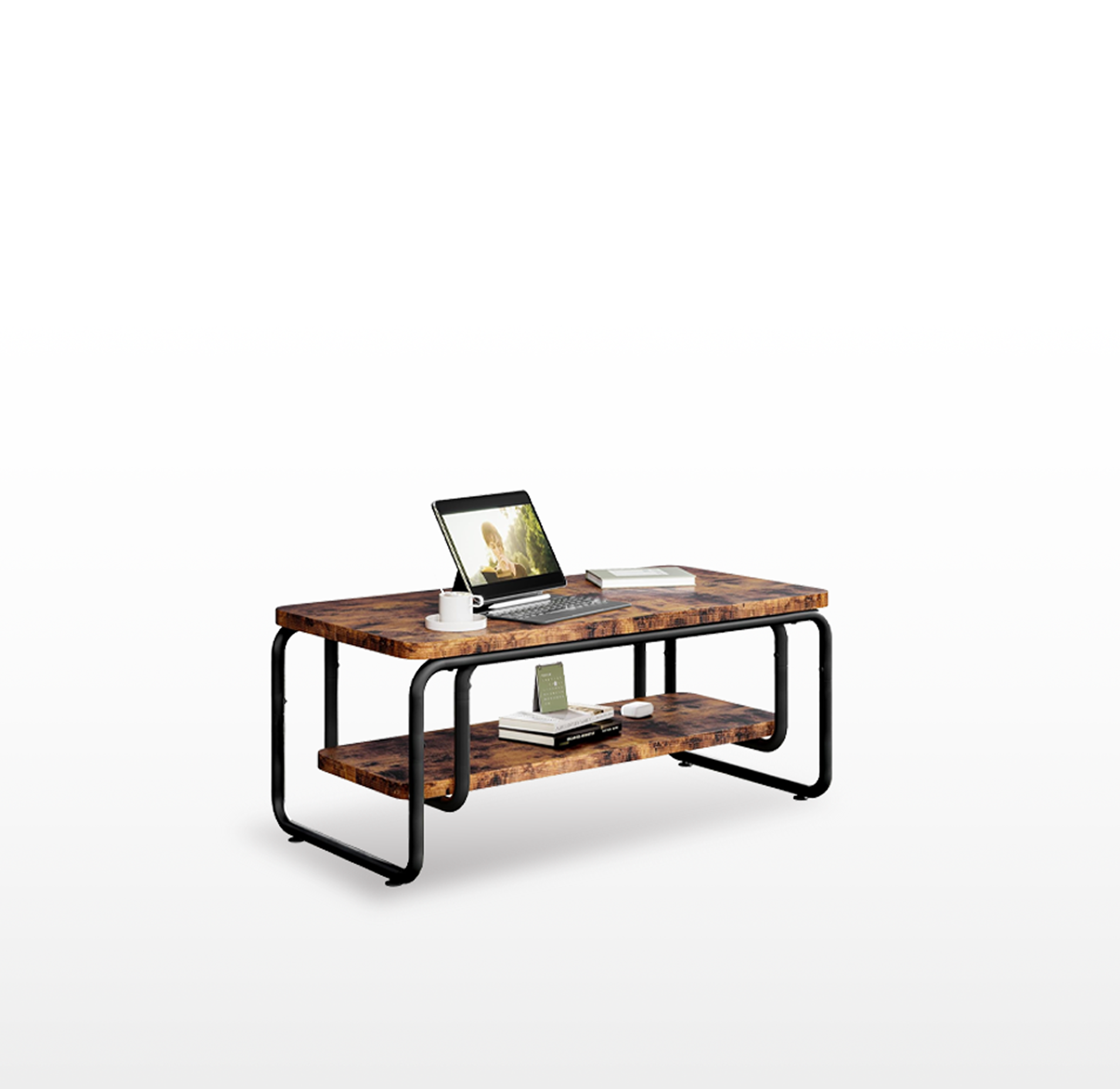 LIKEMET 47" Rounded Rectangular Coffee Table