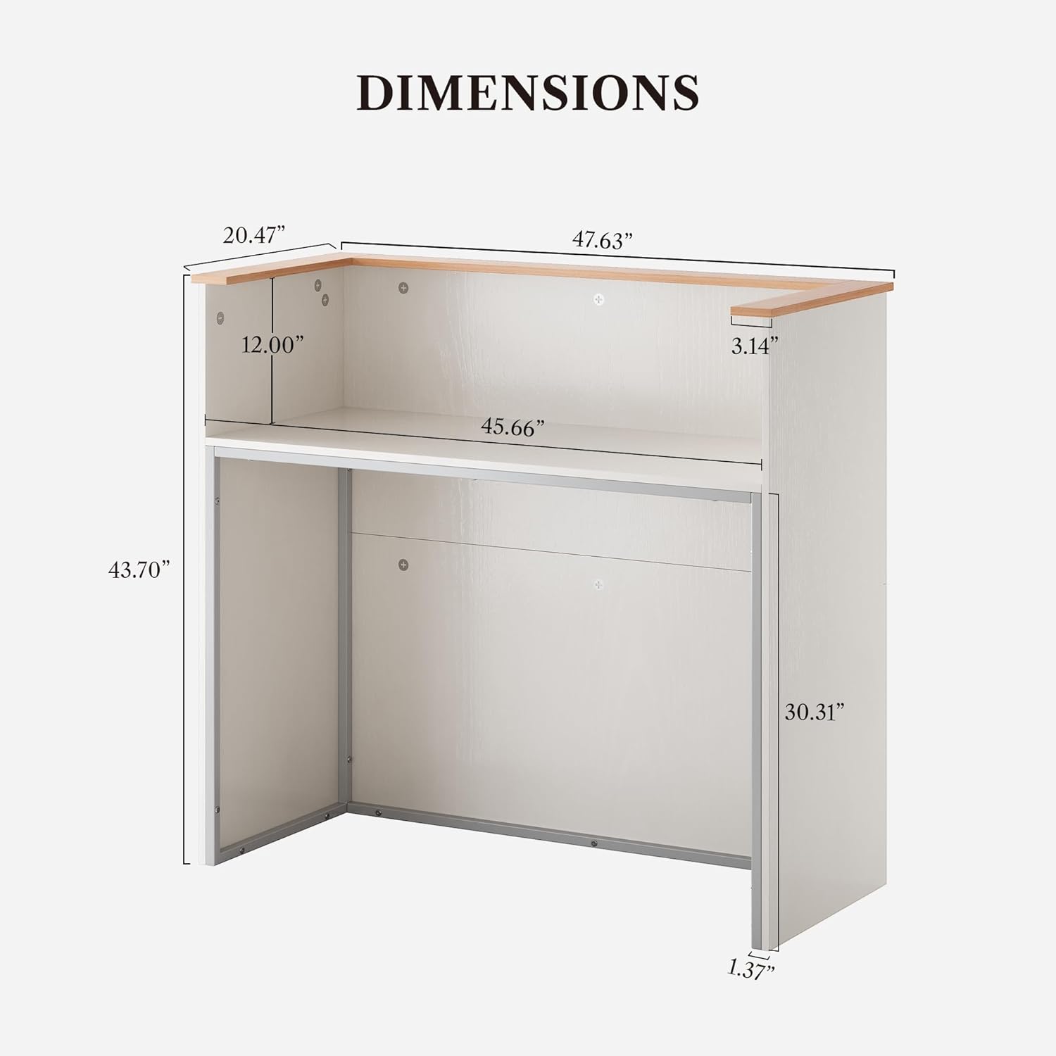 LIKEMET 47” Reception Desk with Counter