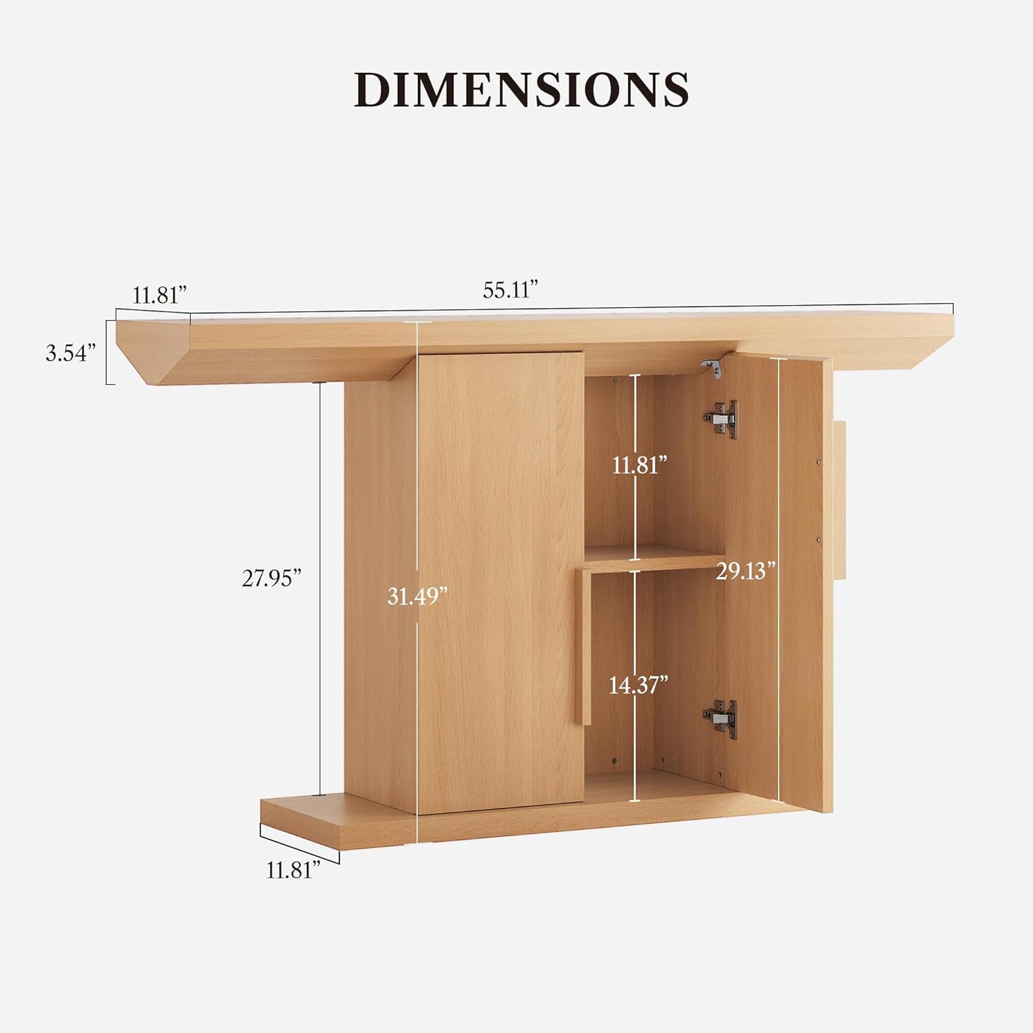 LIKEMET 55" Tree Trunk Type Console Table
