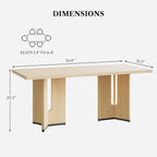 LIKEMET 70.9" Rectangular Wooden Dining Table