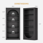 LIKEMET Rotatable Arched Bookcase（71”）