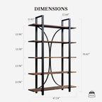 LIKEMET 70“ Open Bookshelf with Half Back