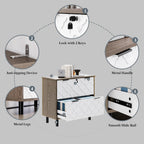 LIKEMET 2 Drawer File Cabinet with Lock