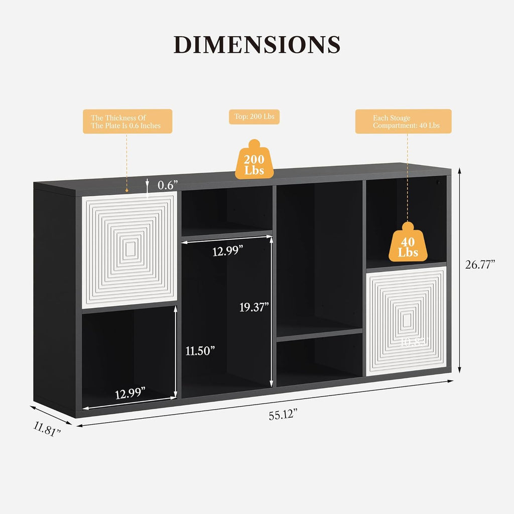 LIKEMET Wooden 8-Compartment Storage Organizer