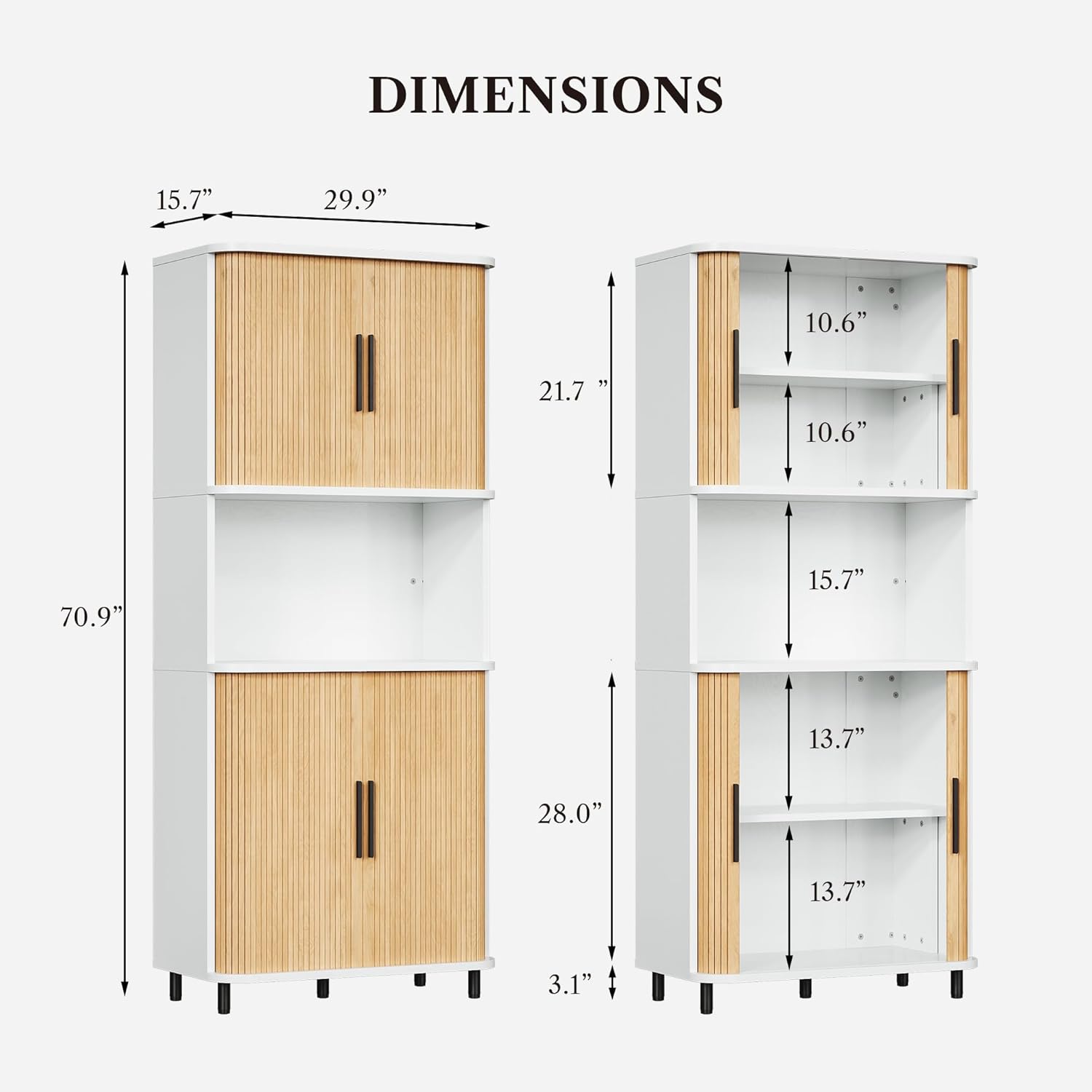 LIKEMET 70.8" Built-In Kitchen Cabinet