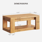 LIKEMET 47.24“ Wood Coffee Table