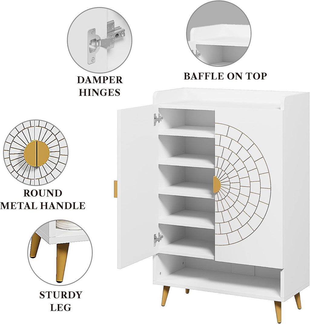 LIKEMET 6-Tier Shoe Cabinet with Doors
