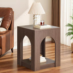 LIKEMET 19.6" Arched Wood End Table