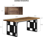 LIKEMET 71" Retro Simple Square Dining Table