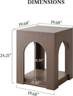 LIKEMET 19.6" Arched Wood End Table