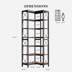 LIKEMET 79" Corner Bookcase