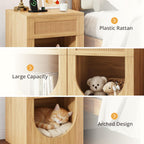 LIKEMET Bohemian-style Rattan Arched End Table（20”）