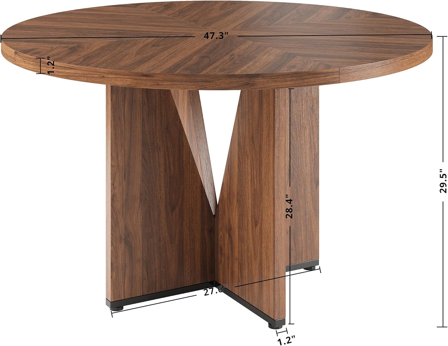 LIKEMET 47" Round Wooden Dining Table