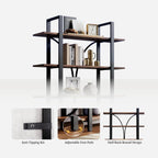 LIKEMET 70“ Open Bookshelf with Half Back