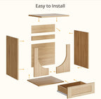 LIKEMET Bohemian-style Rattan Arched End Table（20”）