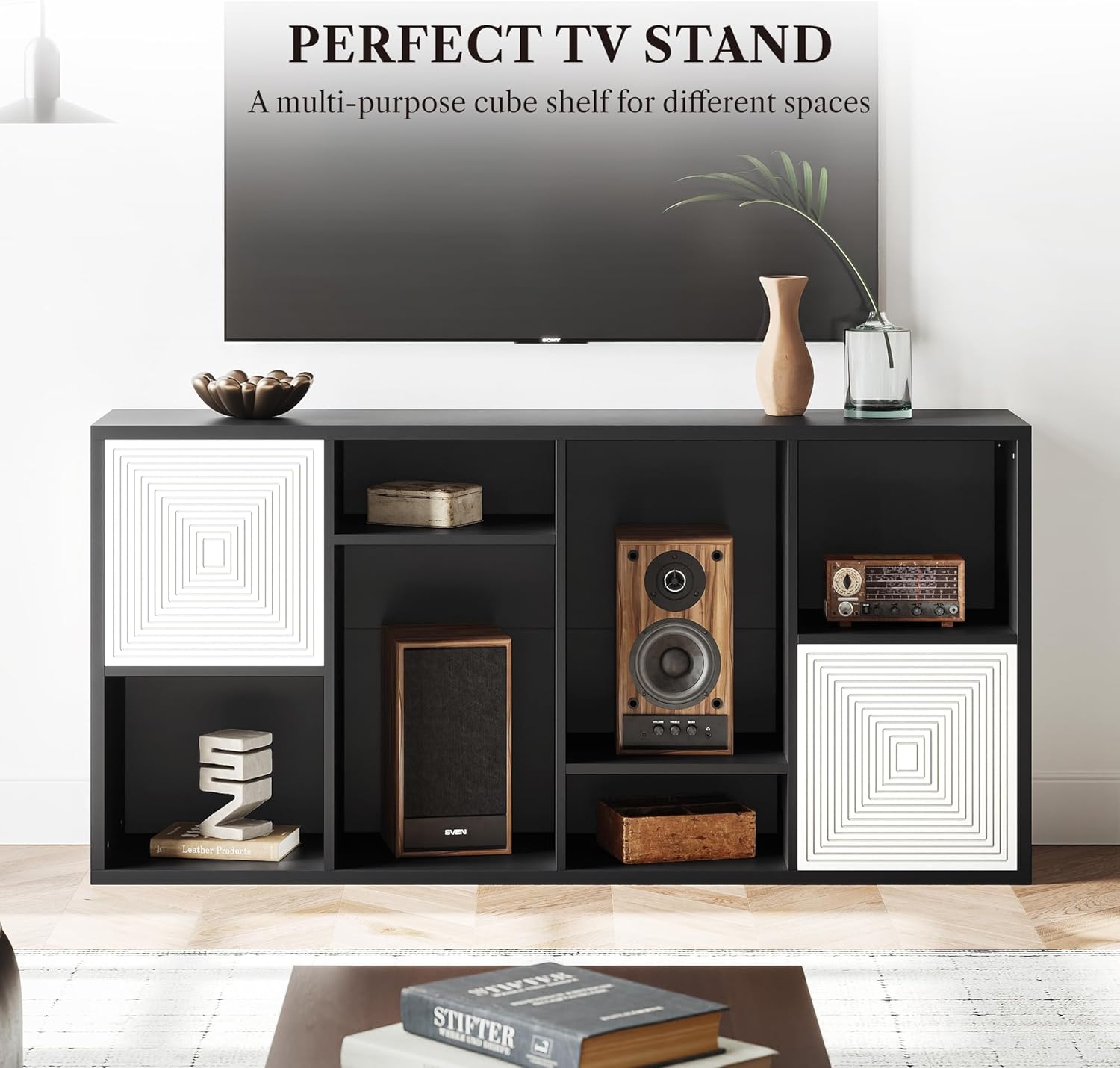 LIKEMET Wooden 8-Compartment Storage Organizer