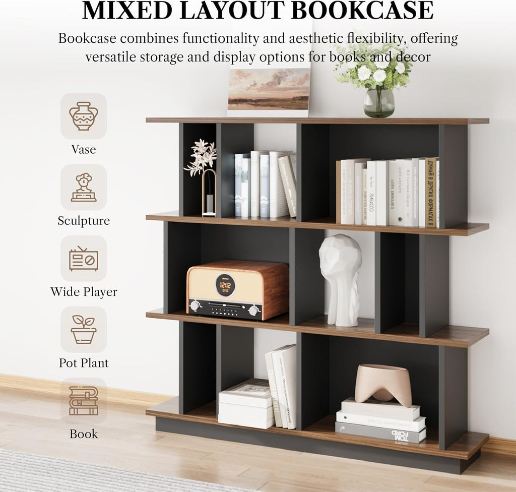 LIKEMET 47" Geometric Bookshelf