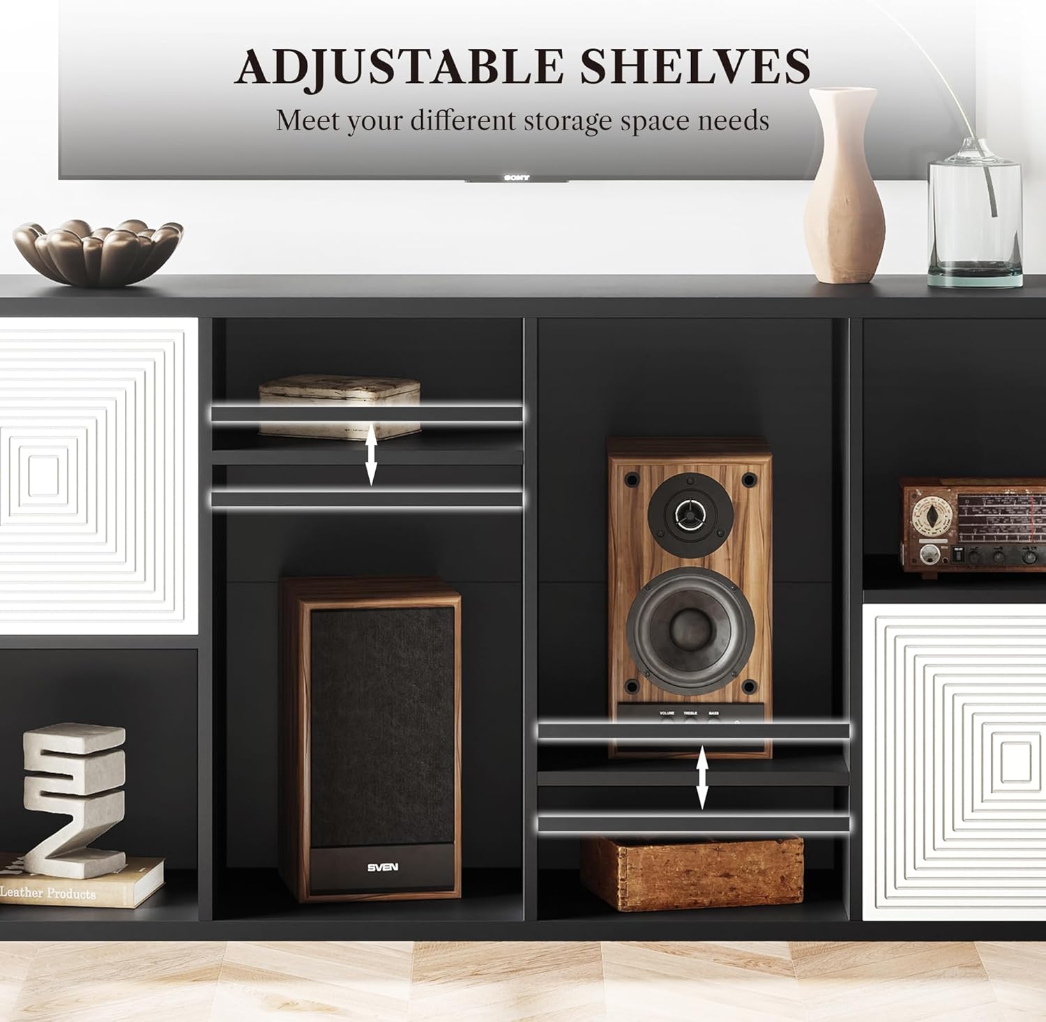 LIKEMET Wooden 8-Compartment Storage Organizer