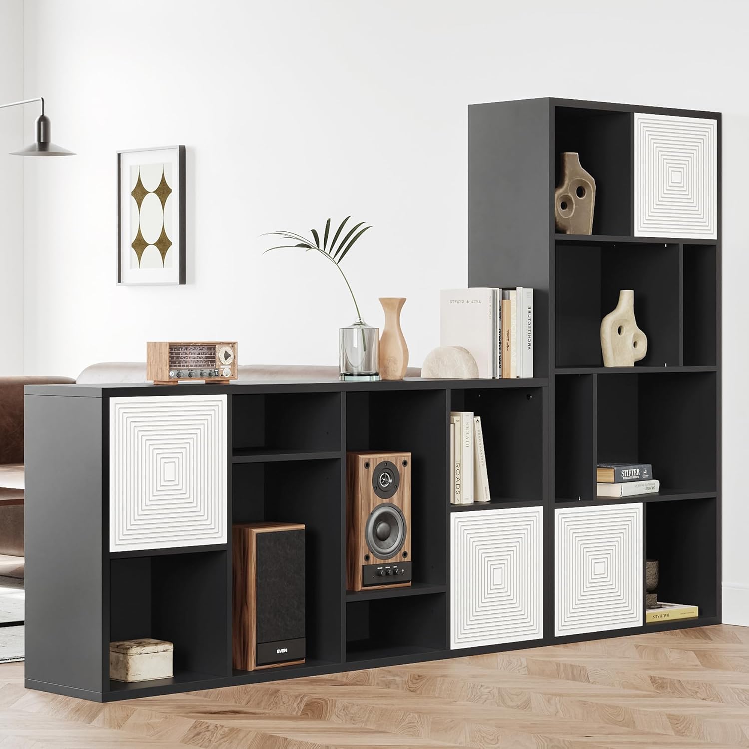LIKEMET Wooden 8-Compartment Storage Organizer