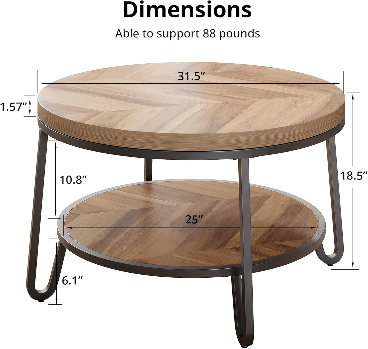 LIKEMET 32" Round Coffee Table