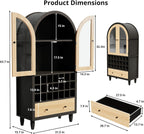 LIKEMET 63" Arched Bar Cabinet with Doors