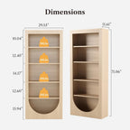LIKEMET Rotatable Arched Bookcase（71”）