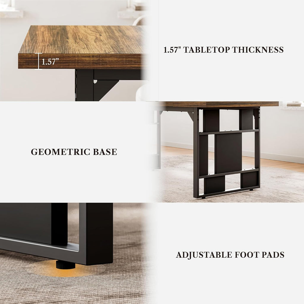 LIKEMET 71" Retro Simple Square Dining Table