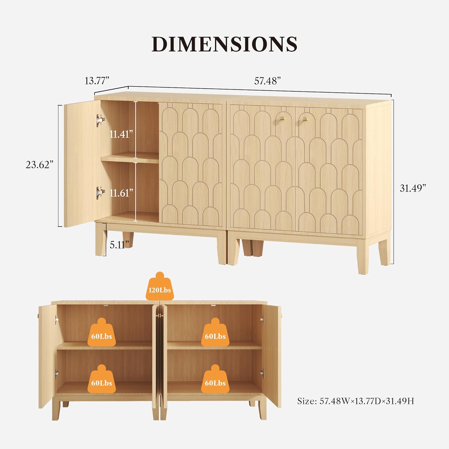 LIKEMET Fish Scale Farmhouse Locker