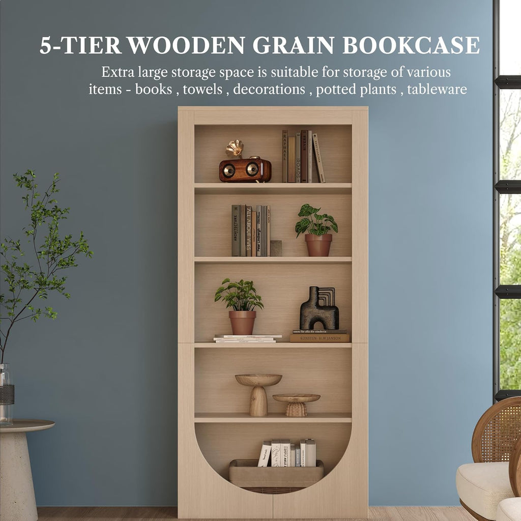 LIKEMET Rotatable Arched Bookcase（71”）