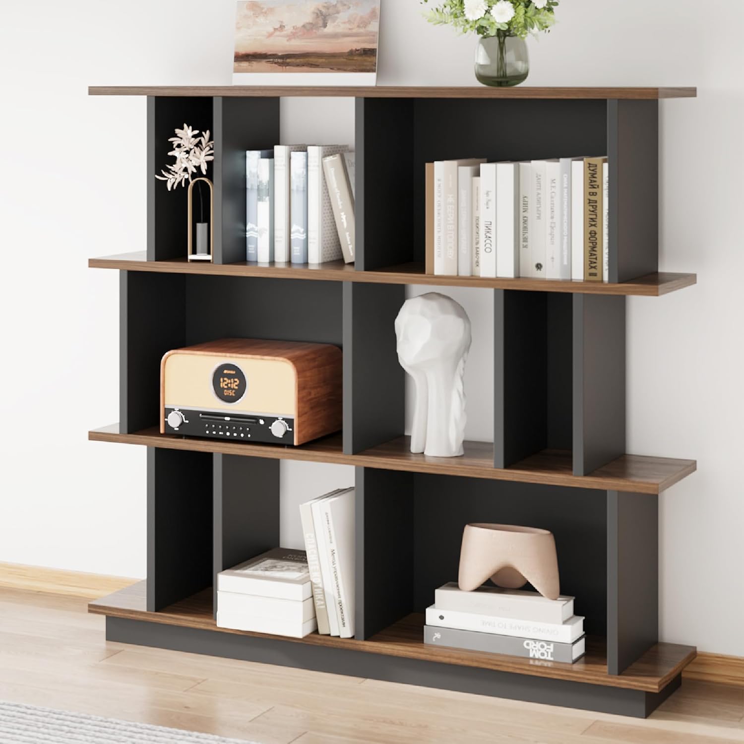 LIKEMET 47" Geometric Bookshelf
