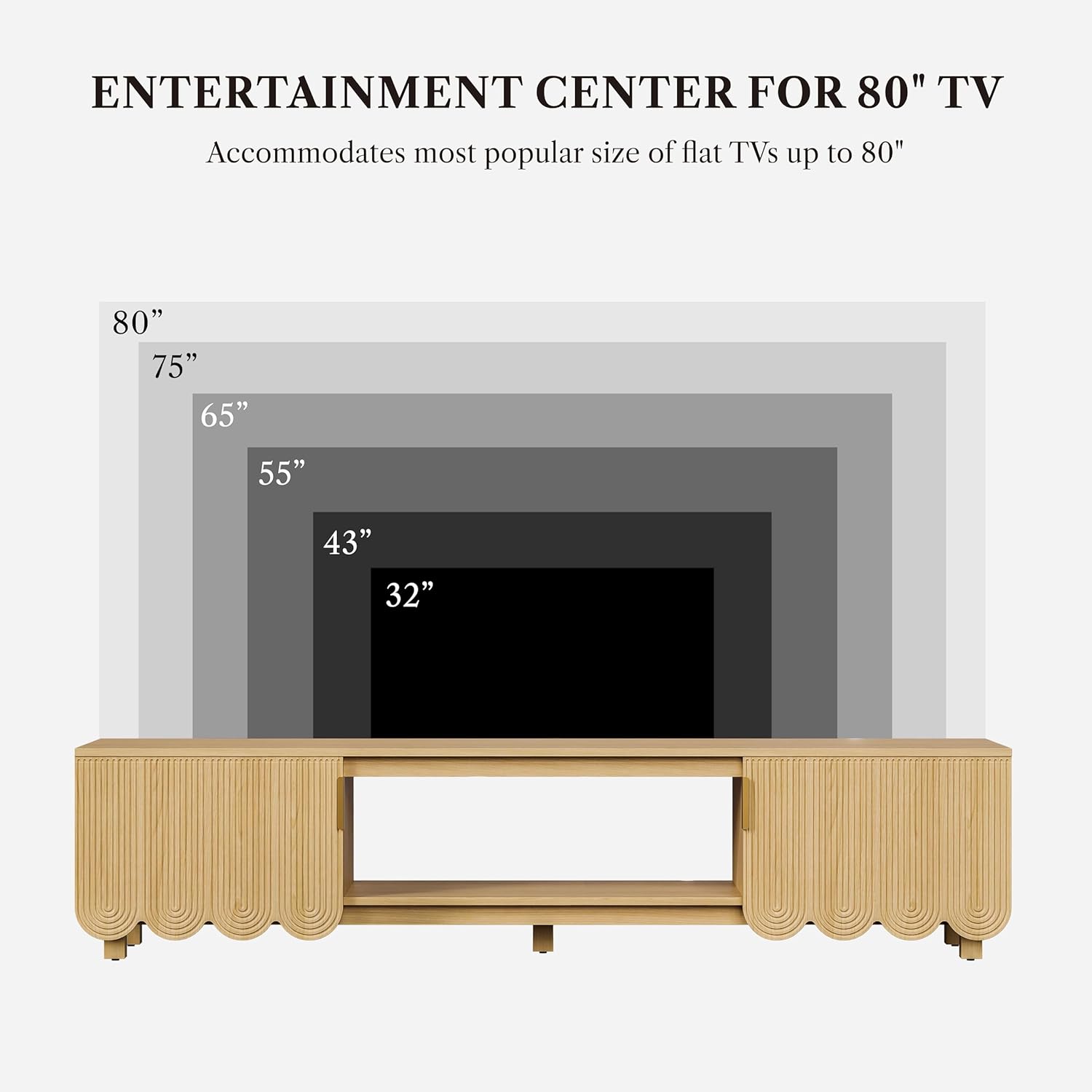 LIKEMET 70.8" Wave TV Stand