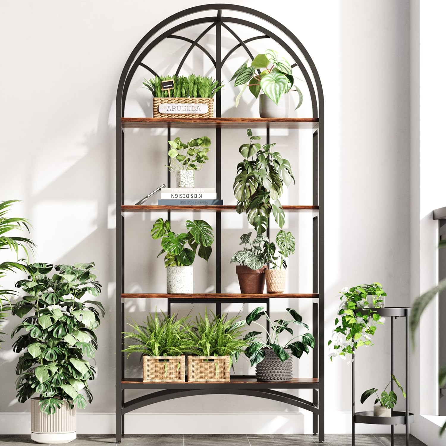 LIKEMET 70.8" High Arched Bookcase
