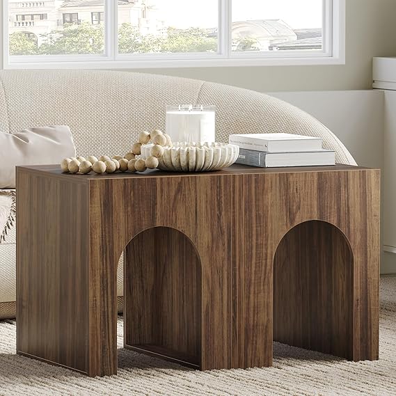LIKEMET 47.2" Combination Arched Coffee Table