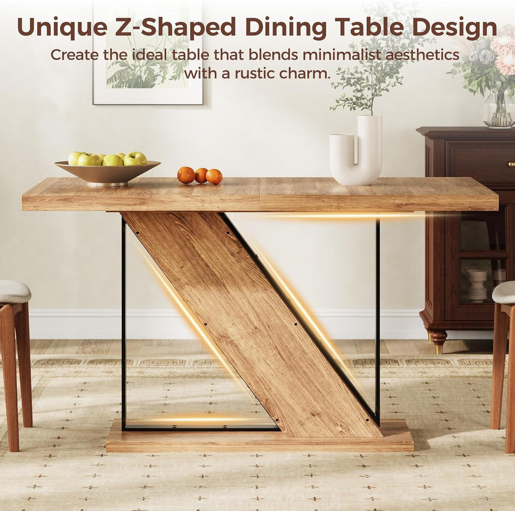 LIKEMET 47" Modern Wooden Small Rectangle Dining Table