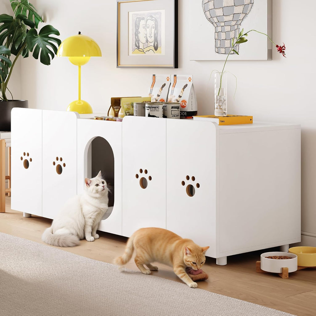 LIKEMET Hidden Double Cat Litter Box