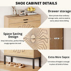 LIKEMET Carved Sunflower Shoe Rack