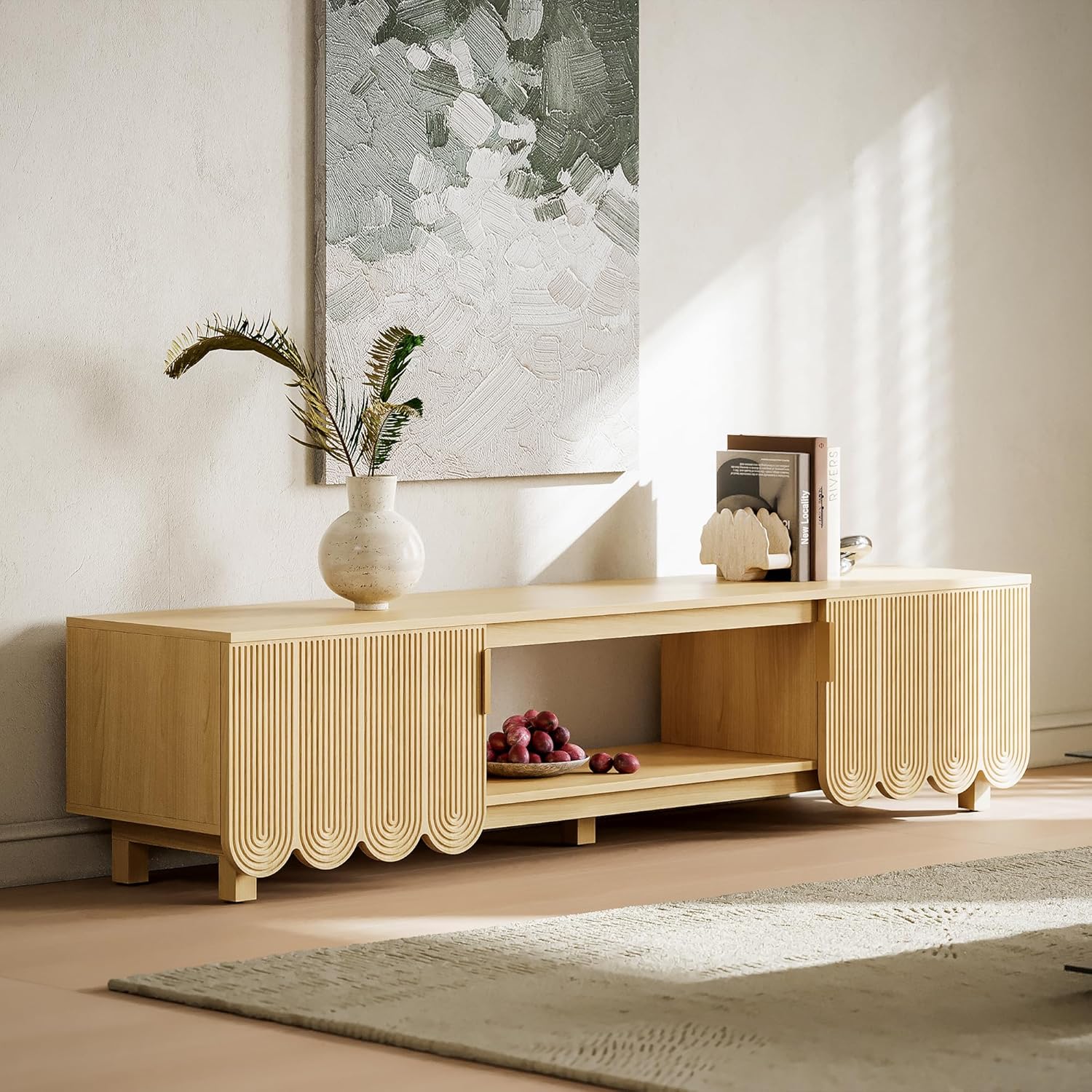 LIKEMET 70.8" Wave TV Stand