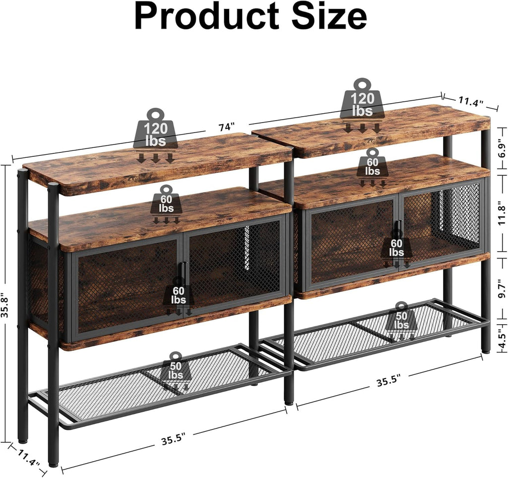 LIKEMET 74" Three-Tier Entryway Table