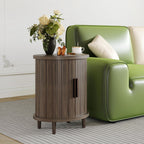 LIKEMET Round Walnut End Table（20“）
