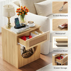 LIKEMET Bohemian-style Rattan Arched End Table（20”）