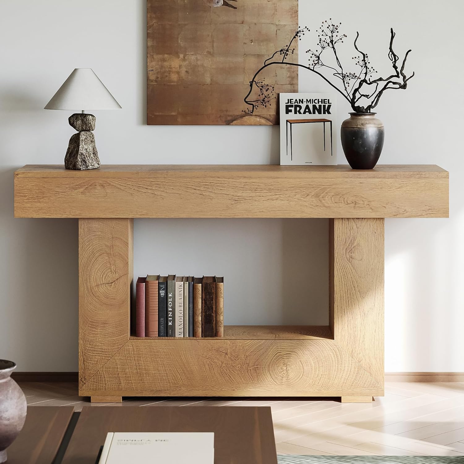 LIKEMET 55" Wooden Rustic Entryway Table