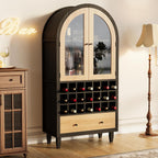 LIKEMET 63" Arched Bar Cabinet with Doors