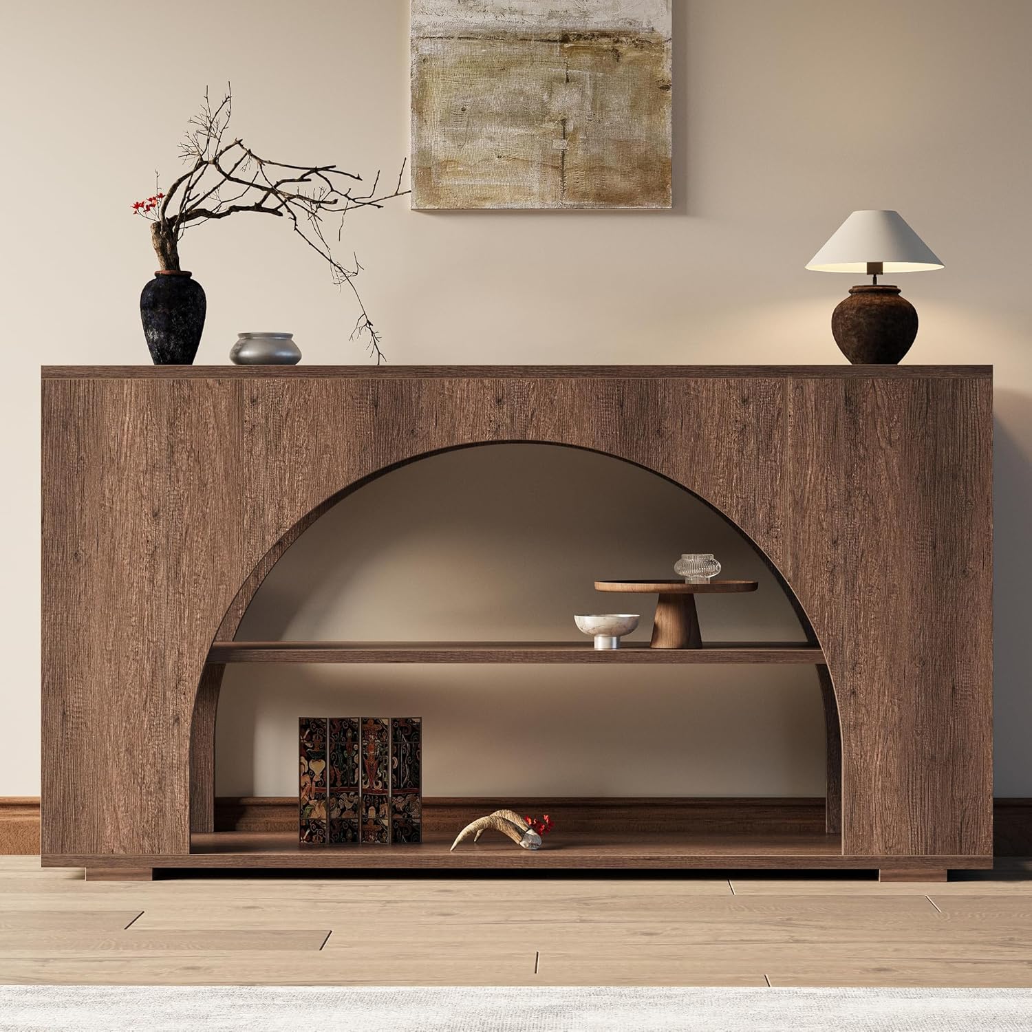 LIKEMET 55" Farmhouse Triplex Console Table