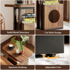 LIKEMET End Table with Cat House（25“）