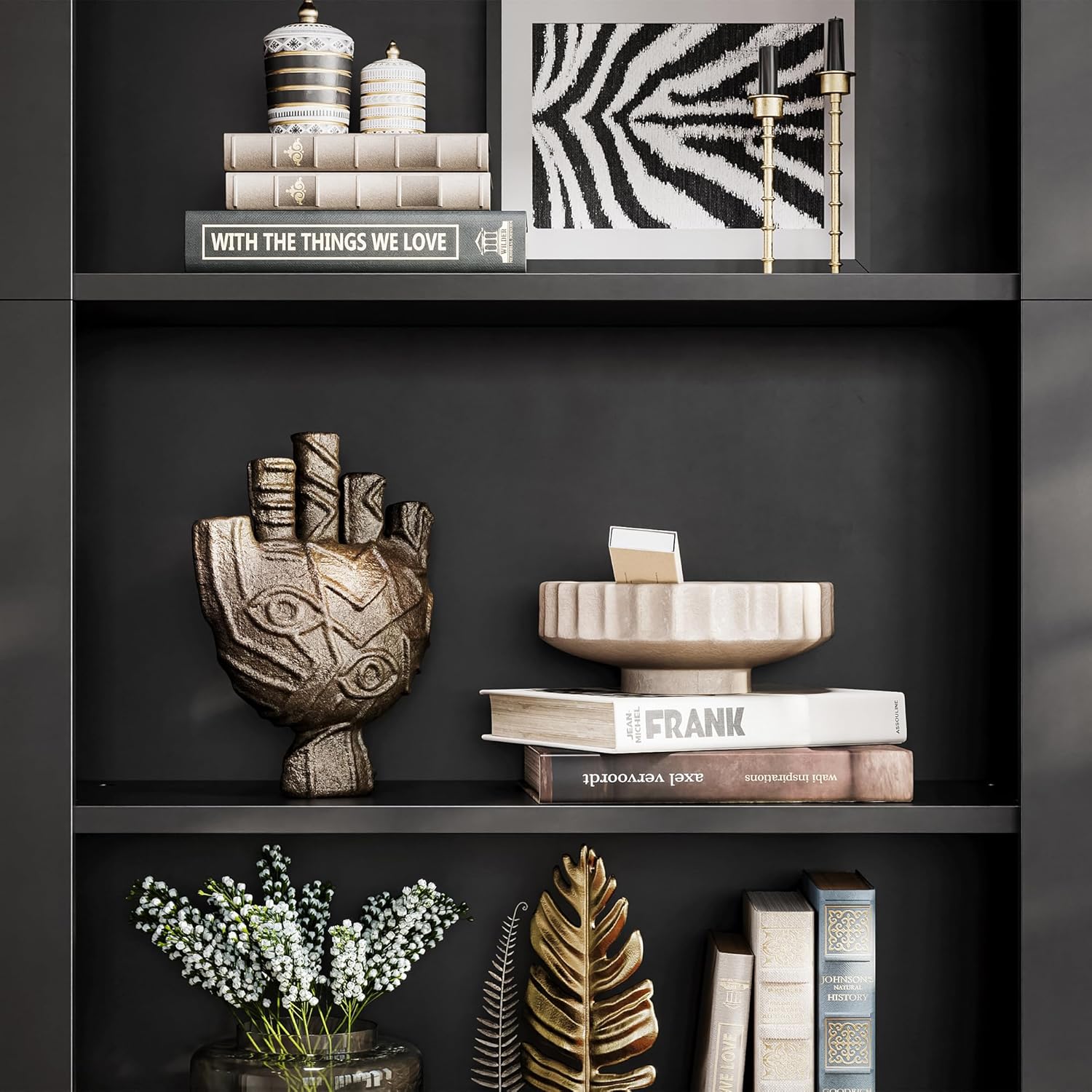 LIKEMET Rotatable Arched Bookcase（71”）