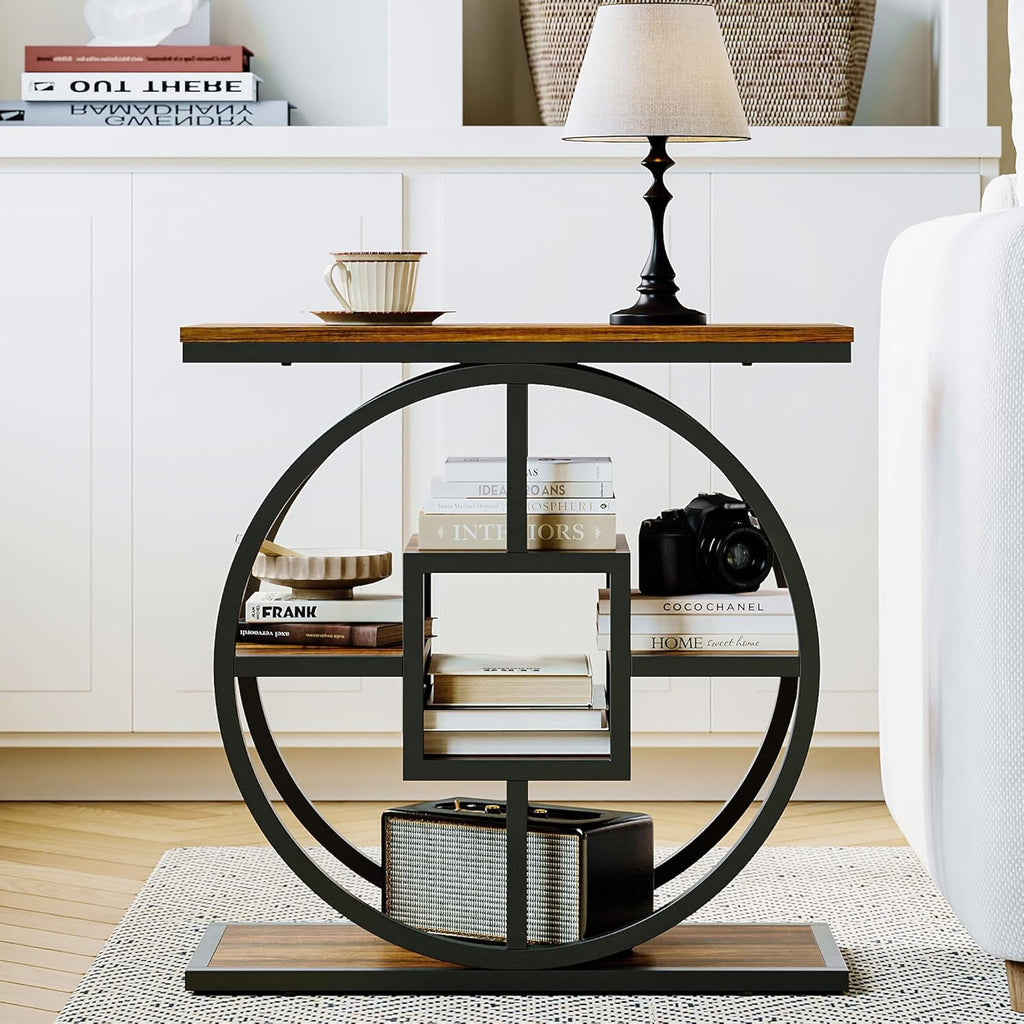 LIKEMET Geometric Frame Narrow End Table