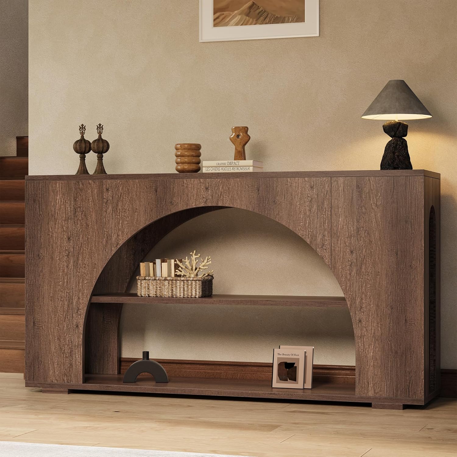 LIKEMET 55" Farmhouse Triplex Console Table